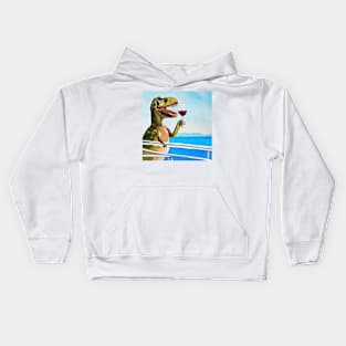 T-Rex With Wine Kids Hoodie